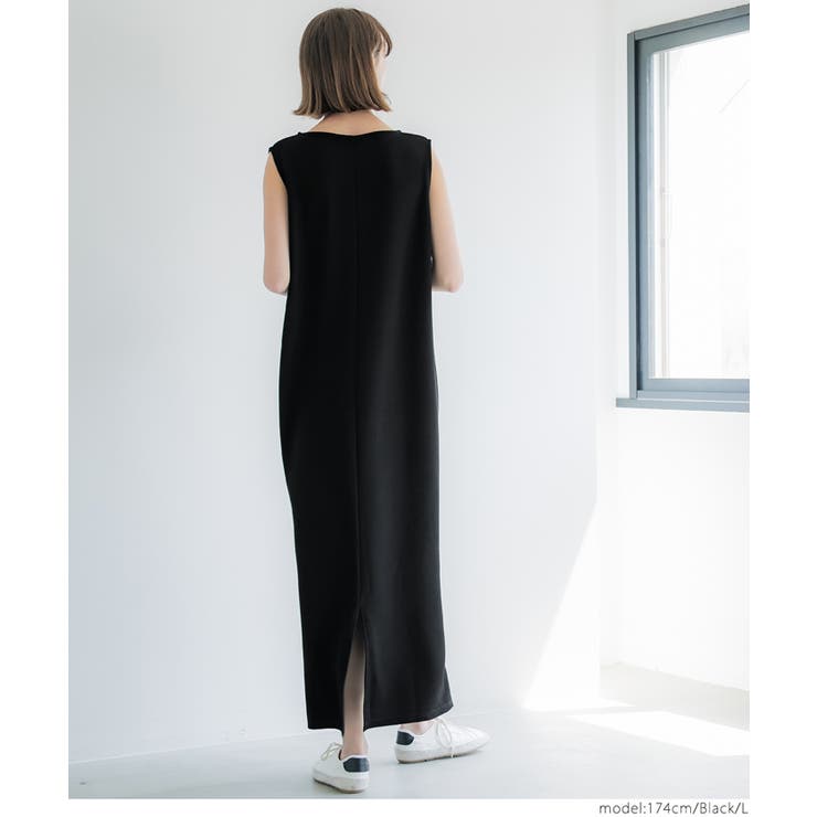 【速乾・イージーケア】エンボスボートネックマキシワンピース | coca | 詳細画像17 