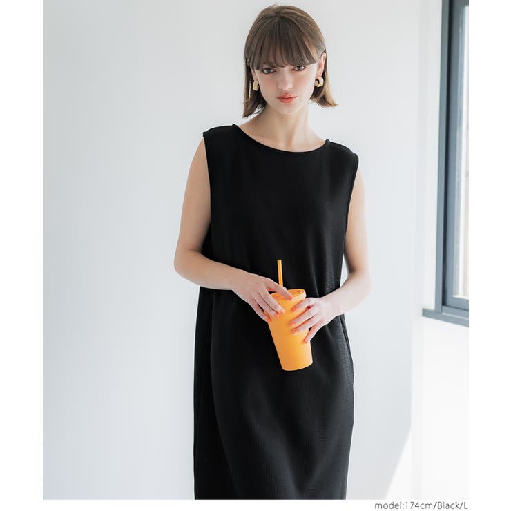 【速乾・イージーケア】エンボスボートネックマキシワンピース | coca | 詳細画像18 