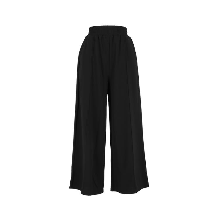 【速乾・イージーケア】エンボスセンターシームワイドパンツ | coca | 詳細画像3 