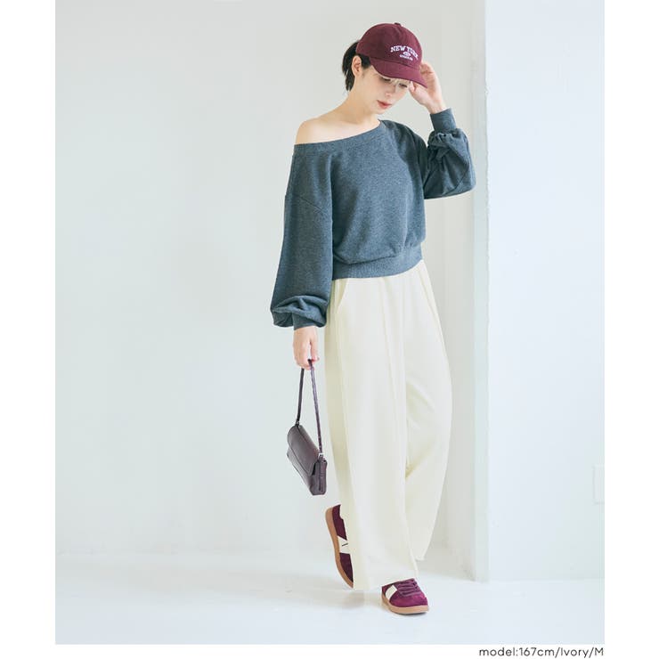 【速乾・イージーケア】エンボスセンターシームワイドパンツ | coca | 詳細画像19 