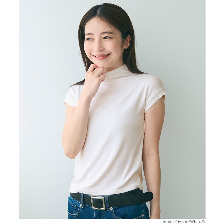 テレコリブハイネックTシャツ レディース | coca | 詳細画像17 