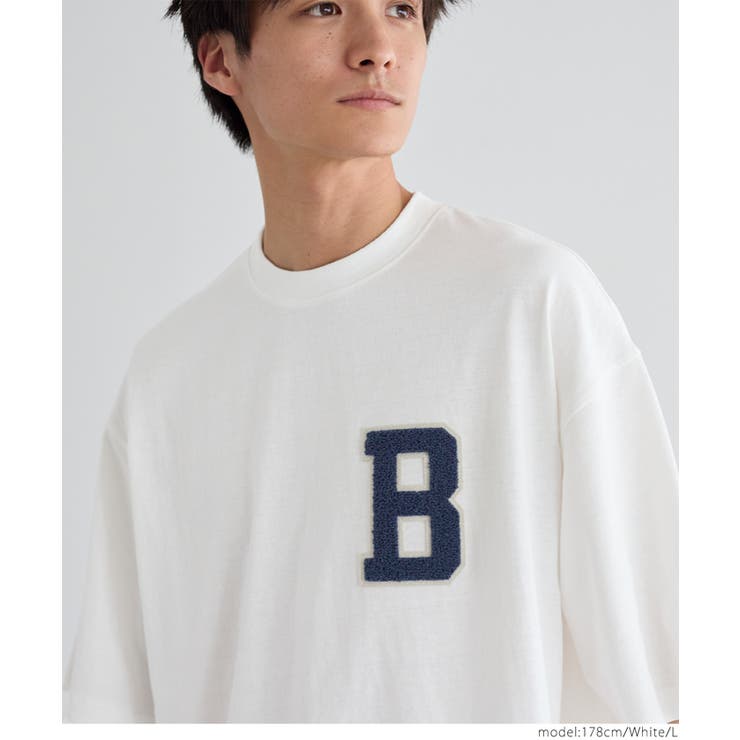 サガラ刺繍レタードワッペン半袖Tシャツ メンズ レディース | coca | 詳細画像14 