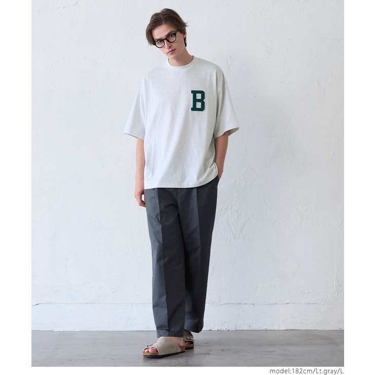 サガラ刺繍レタードワッペン半袖Tシャツ メンズ レディース | coca | 詳細画像15 