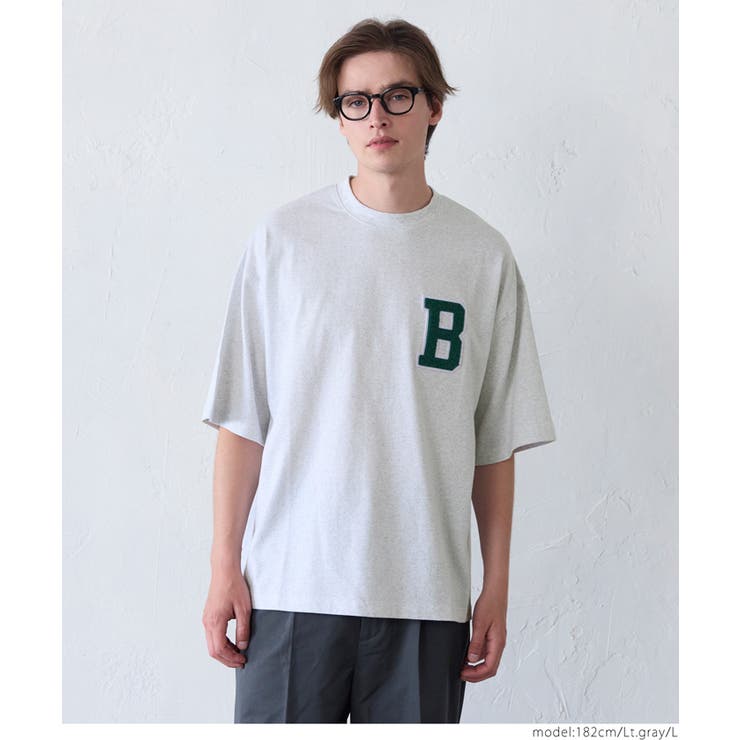サガラ刺繍レタードワッペン半袖Tシャツ メンズ レディース | coca | 詳細画像18 