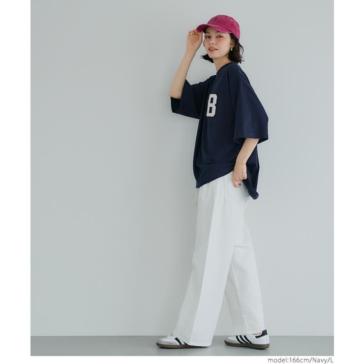 サガラ刺繍レタードワッペン半袖Tシャツ メンズ レディース | coca | 詳細画像7 