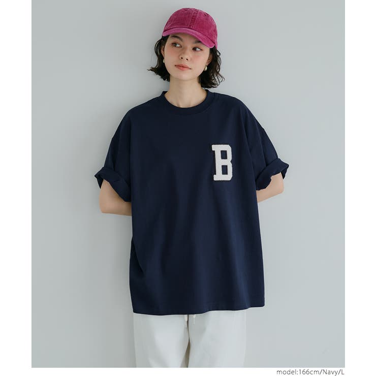 サガラ刺繍レタードワッペン半袖Tシャツ メンズ レディース | coca | 詳細画像8 