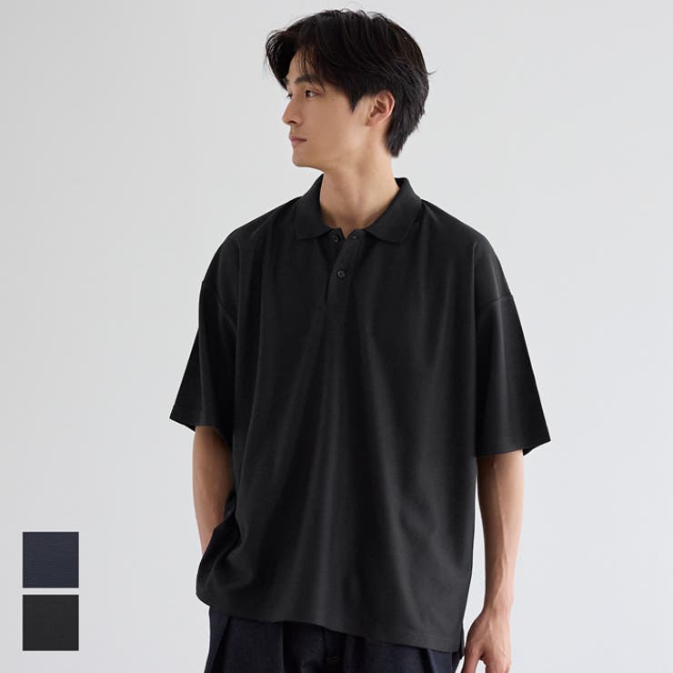 変形ラッセル編みポロシャツ メンズ[品番：PA000017443]｜coca
