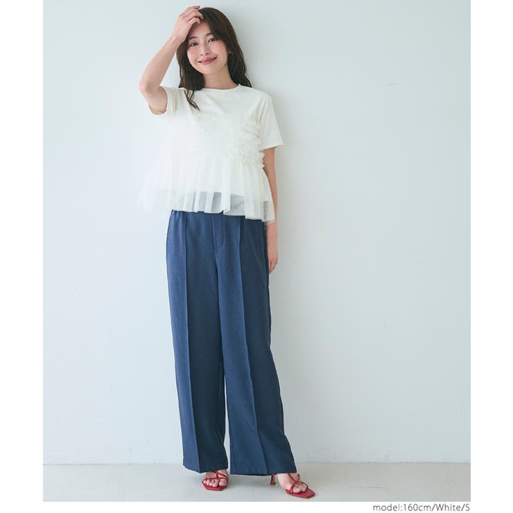 シルキータッチ チュールドッキングTシャツ | coca | 詳細画像12 