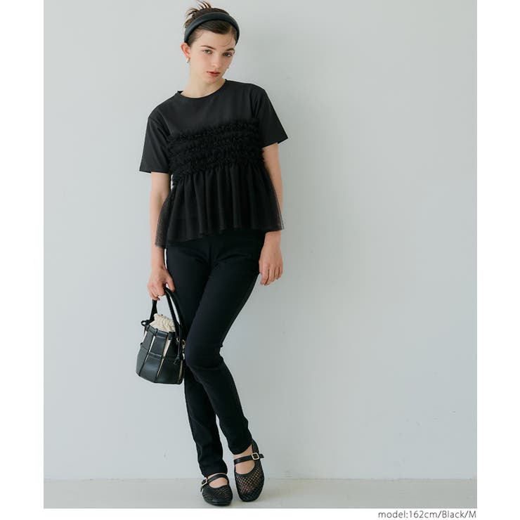 シルキータッチ チュールドッキングTシャツ | coca | 詳細画像14 