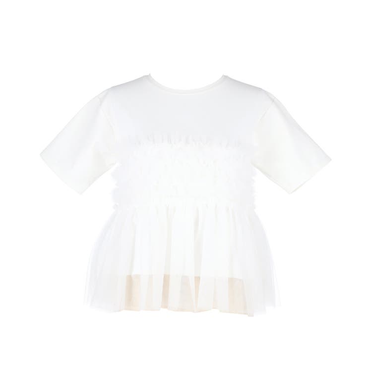 シルキータッチ チュールドッキングTシャツ | coca | 詳細画像2 