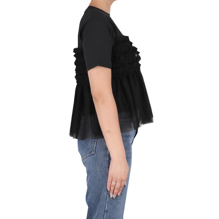 シルキータッチ チュールドッキングTシャツ | coca | 詳細画像5 