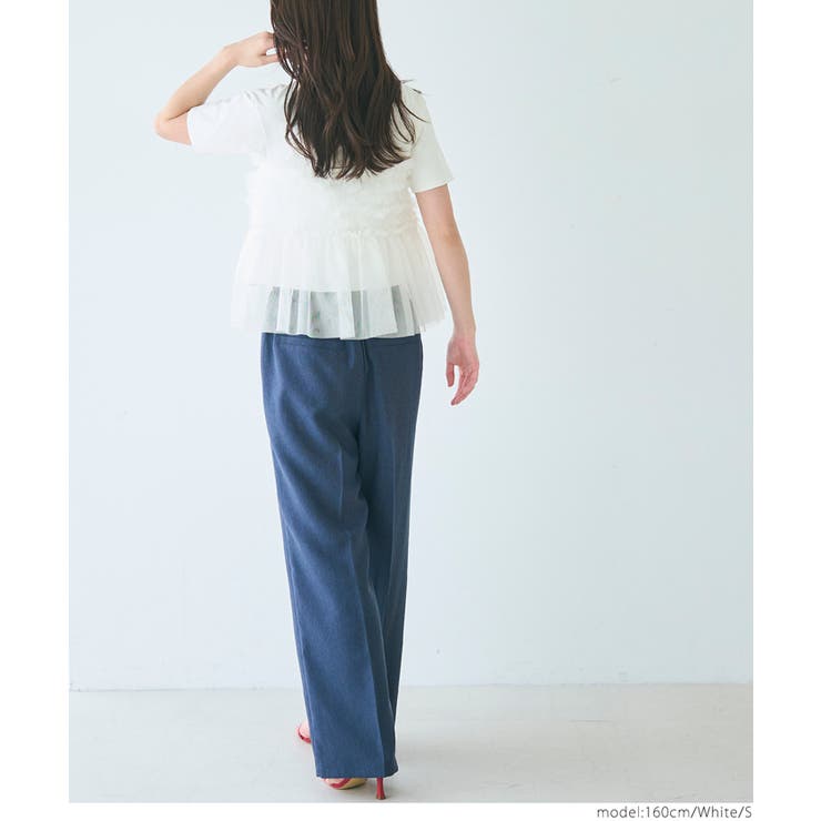 シルキータッチ チュールドッキングTシャツ | coca | 詳細画像10 