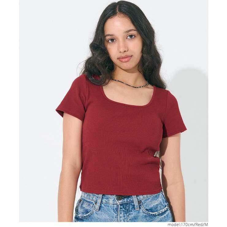 トップス cocohana カップ付き/3サイズ展開】OUT BRA 半袖クロップドトップス[品番
