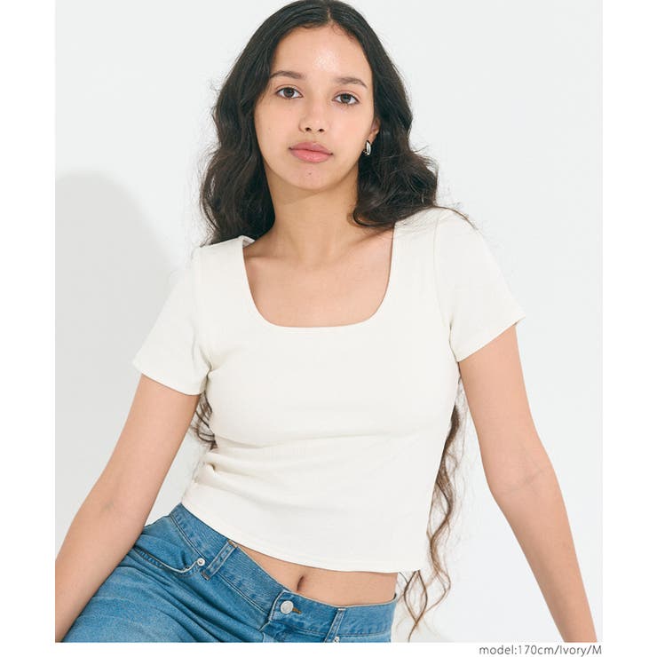【カップ付き/3サイズ展開】OUT BRA 半袖クロップドトップス | coca | 詳細画像7 