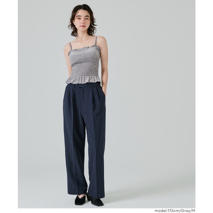 【カップ付き】ベロアシャーリングキャミソール | coca | 詳細画像14 