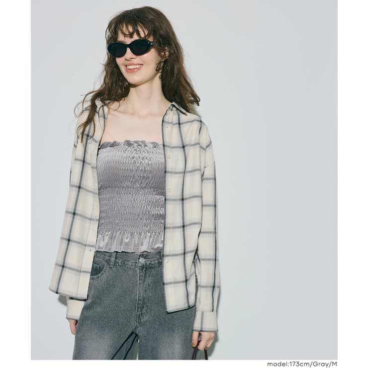 ［Gray］ | 【カップ付き】ベロアシャーリングキャミソール | coca