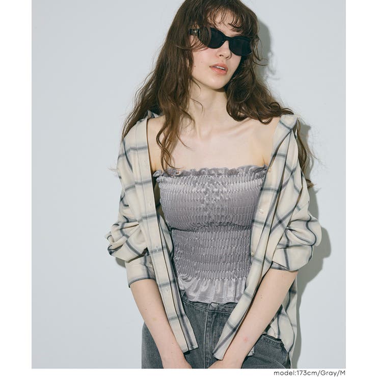 【カップ付き】ベロアシャーリングキャミソール | coca | 詳細画像17 