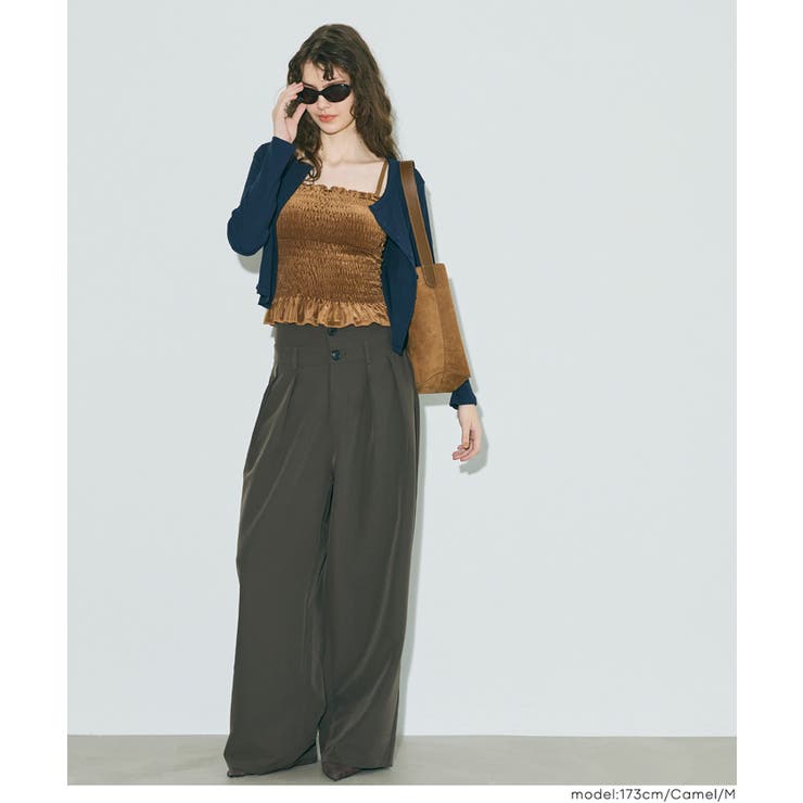 【カップ付き】ベロアシャーリングキャミソール | coca | 詳細画像22 