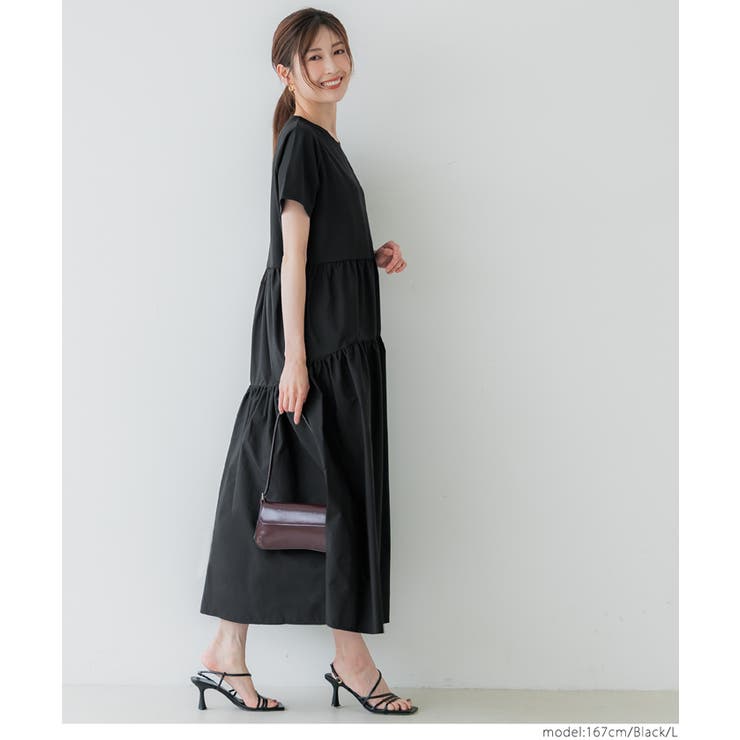 シルキータッチ ドッキングギャザーワンピース | coca | 詳細画像16 