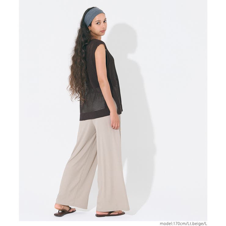 【3サイズ展開/シワになりにくい】リブリラックスパンツ | coca | 詳細画像15 