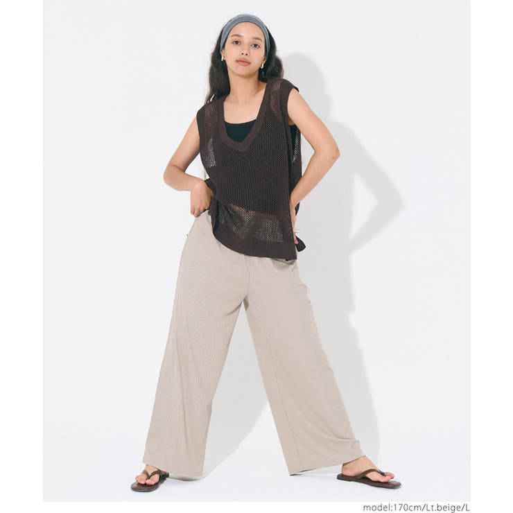 【3サイズ展開/シワになりにくい】リブリラックスパンツ | coca | 詳細画像16 