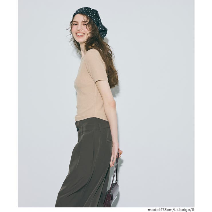 ボートネックリブ半袖トップス | coca | 詳細画像11 