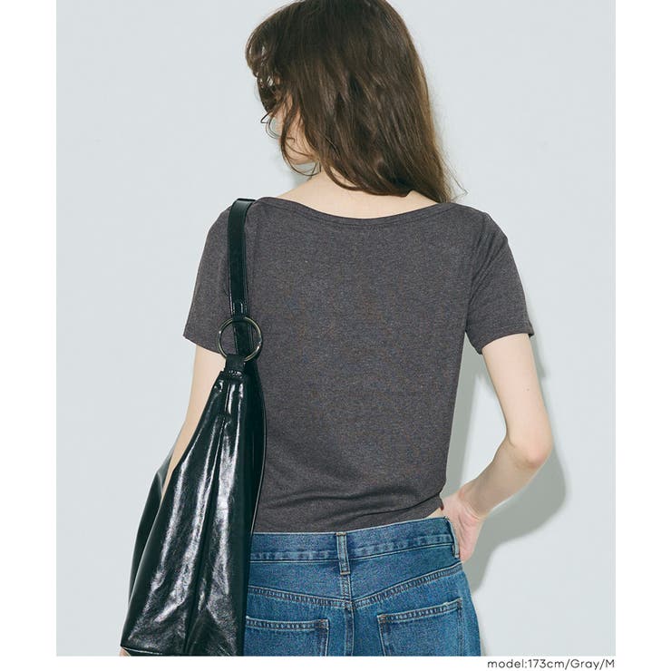 ボートネックリブ半袖トップス | coca | 詳細画像16 