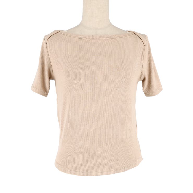 ボートネックリブ半袖トップス | coca | 詳細画像2 