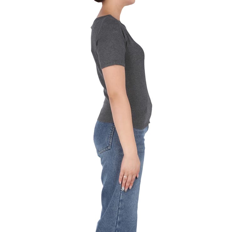 ボートネックリブ半袖トップス | coca | 詳細画像5 