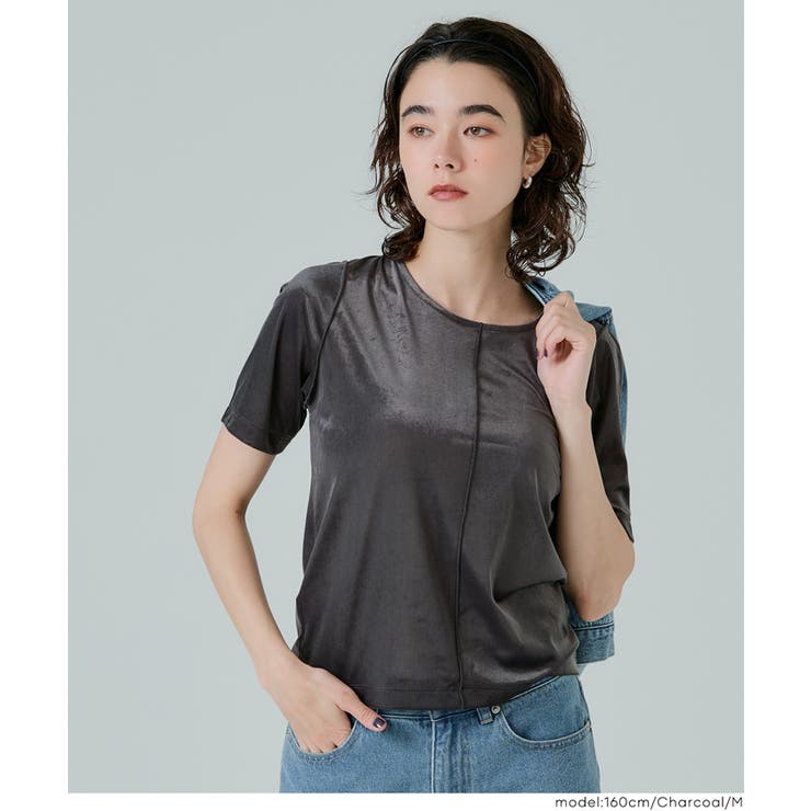 前後2WAY】ベロア半袖トップス[品番：PA000017362]｜coca（コカ