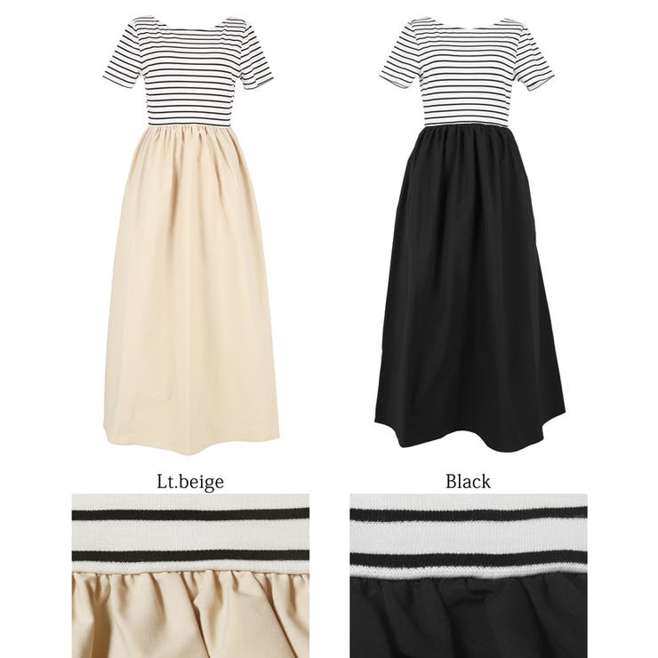 ボーダー切り替えワンピース | coca | 詳細画像20 