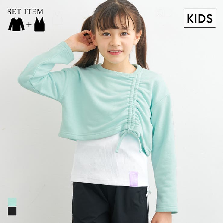 シャーリングスウェットトップス＆タンクトップ 2点セット | coca | 詳細画像1 