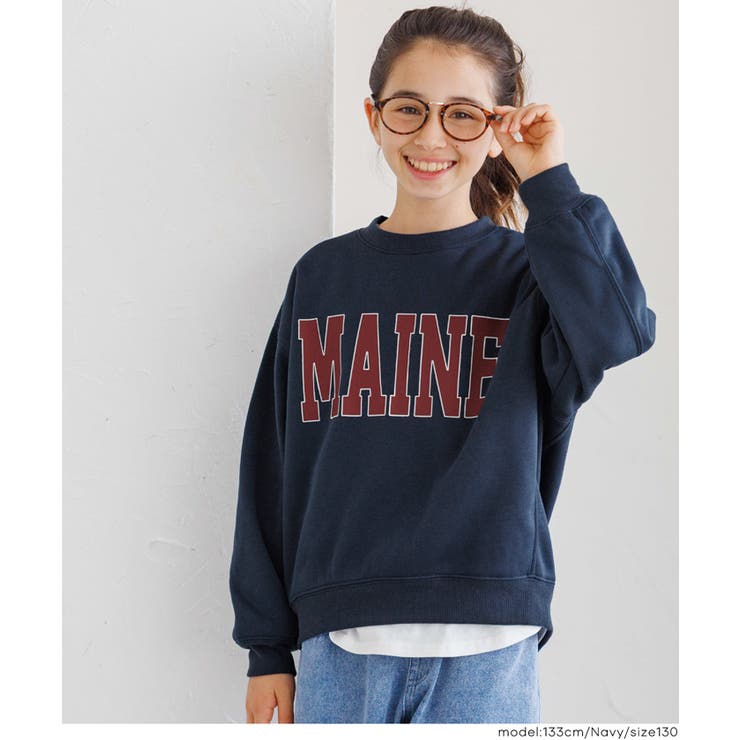 ［Navy］ | 親子お揃い裏起毛プリントスウェット | coca