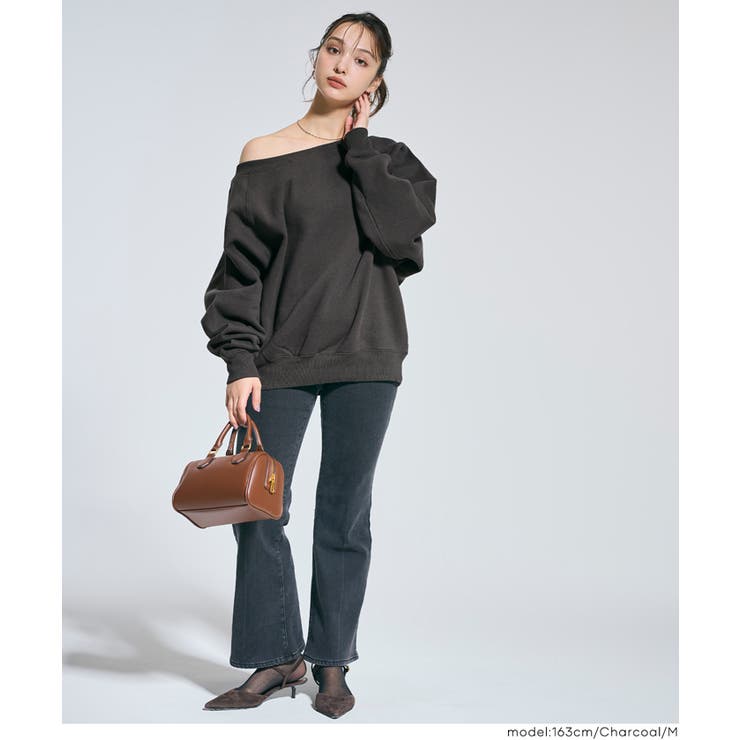 裏起毛オフショルダースウェット | coca | 詳細画像13 