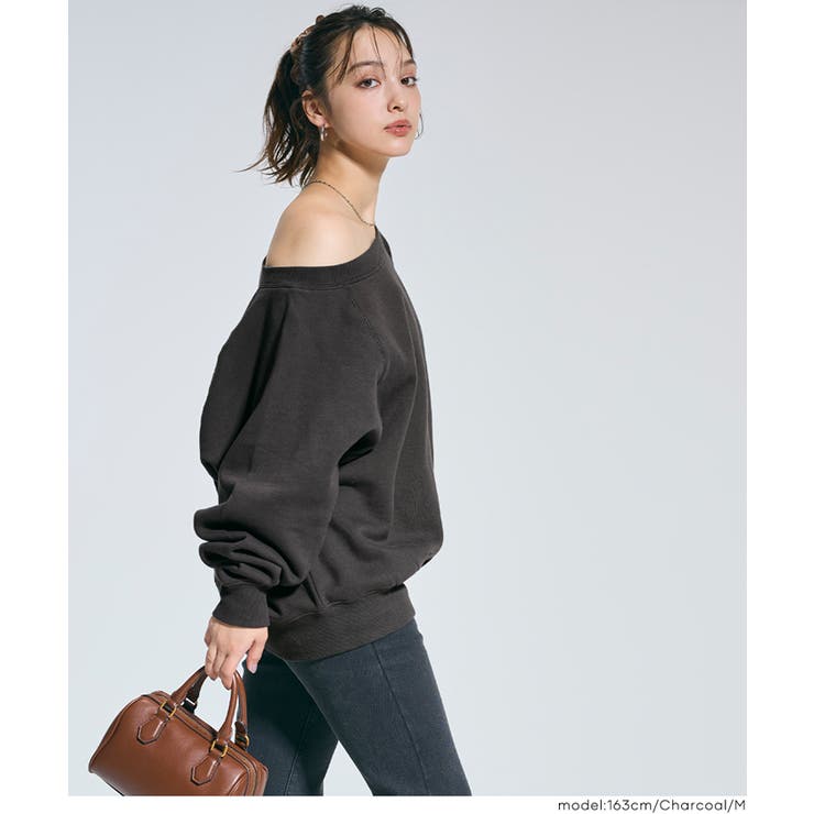 裏起毛オフショルダースウェット | coca | 詳細画像14 
