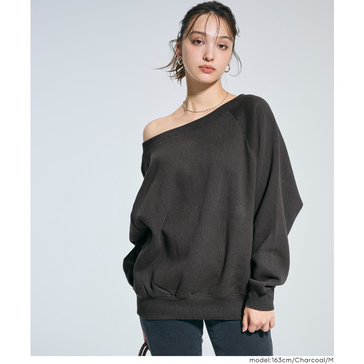 裏起毛オフショルダースウェット | coca | 詳細画像16 