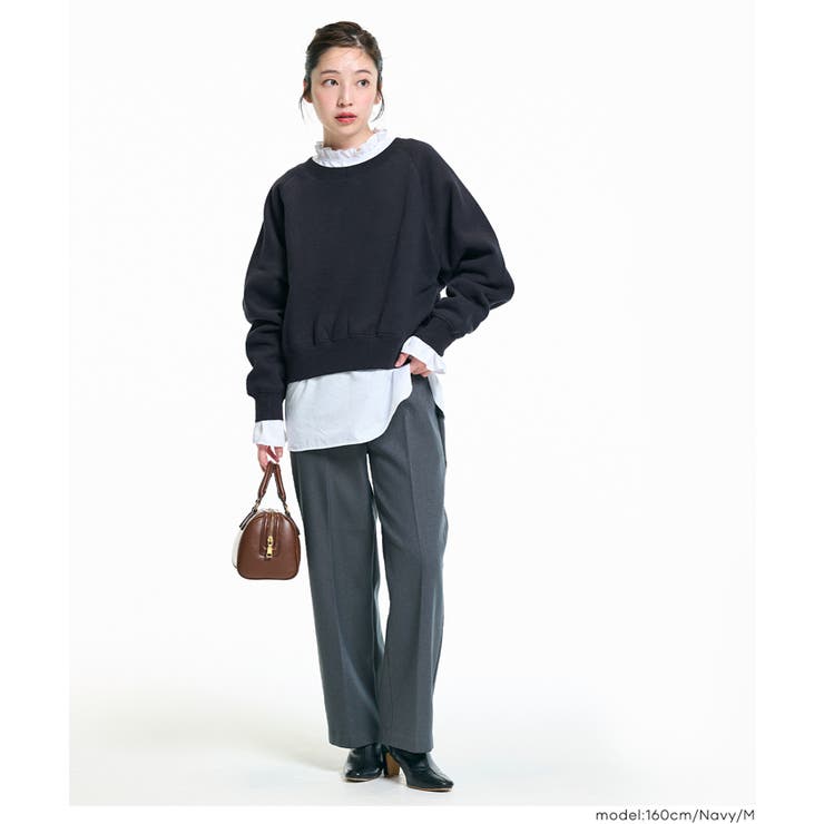 抜け感シルエットで今っぽく。ラグランクロップドスウェット | coca | 詳細画像15 