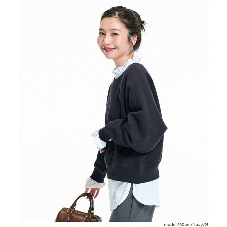 抜け感シルエットで今っぽく。ラグランクロップドスウェット | coca | 詳細画像16 