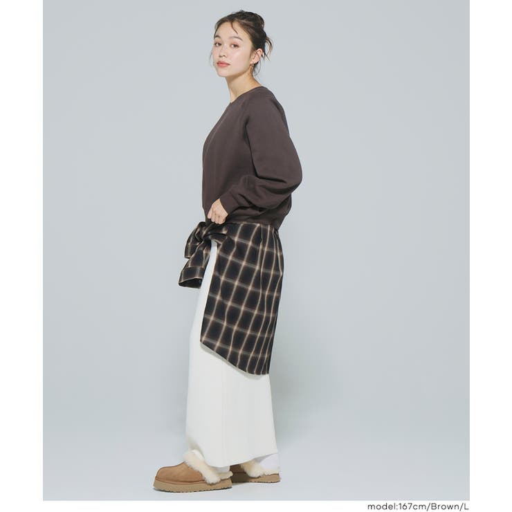 抜け感シルエットで今っぽく。ラグランクロップドスウェット | coca | 詳細画像18 