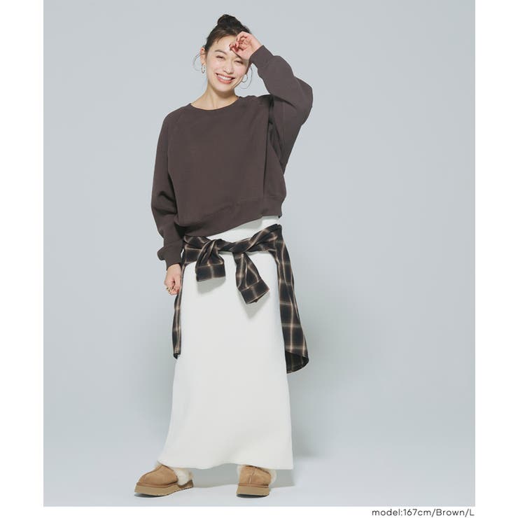 抜け感シルエットで今っぽく。ラグランクロップドスウェット | coca | 詳細画像20 