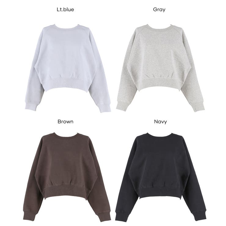 抜け感シルエットで今っぽく。ラグランクロップドスウェット | coca | 詳細画像23 