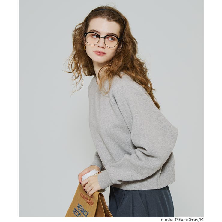 抜け感シルエットで今っぽく。ラグランクロップドスウェット | coca | 詳細画像10 