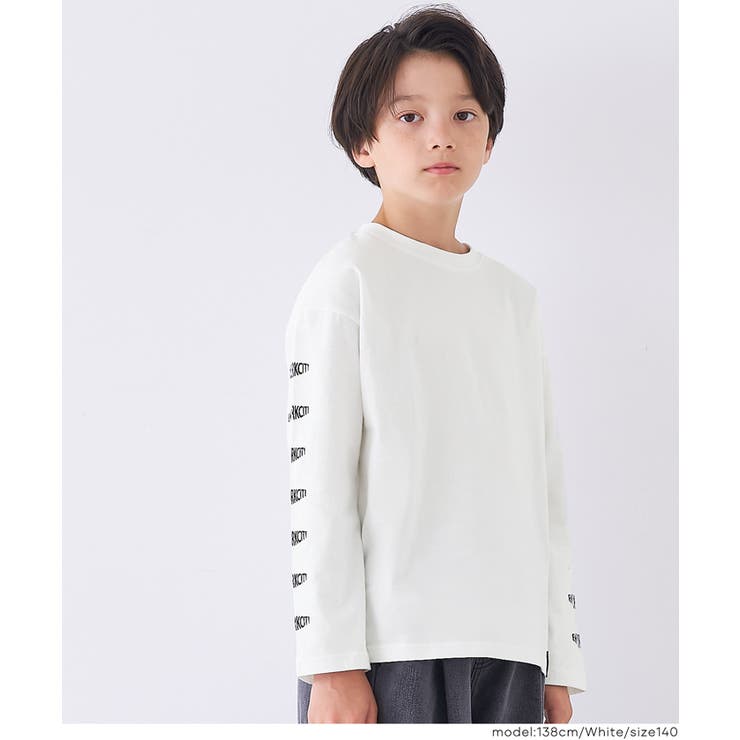 [White] | 袖プリント長袖Tシャツ キッズ | coca