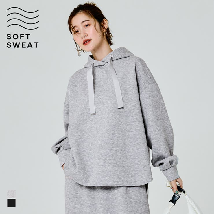 ラフさと上品さを両立。大人が着たいソフトスウェットリボンパーカー | coca | 詳細画像1 