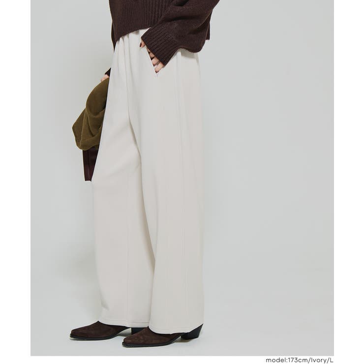 【DAILY WARM】裏起毛ソフトスウェットワイドパンツ | coca | 詳細画像14 