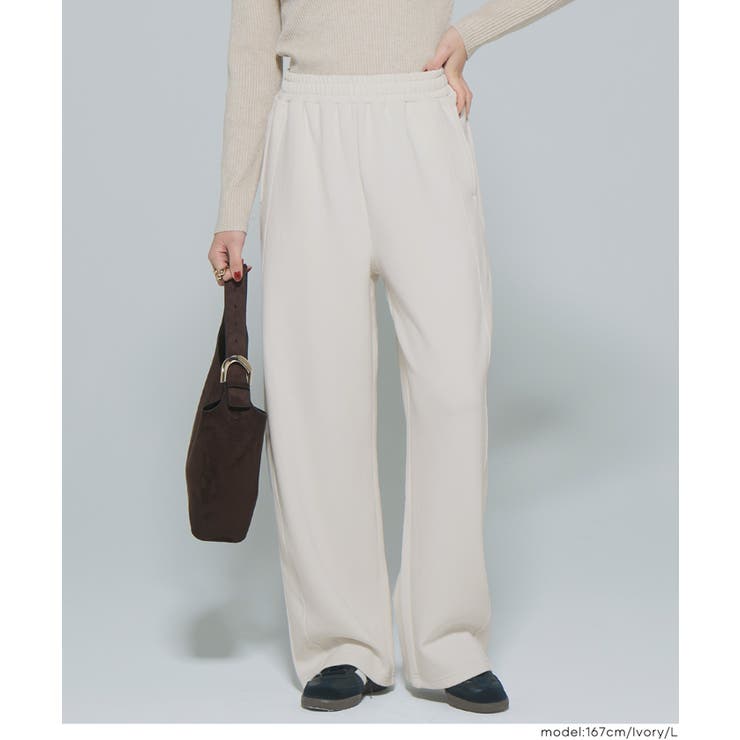 ［Ivory］ | 【DAILY WARM】裏起毛ソフトスウェットワイドパンツ | coca