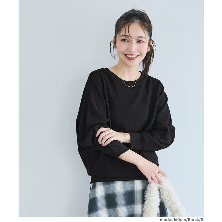 【速乾/イージーケア】ゆったり美シルエット。エンボスドルマントップス | coca | 詳細画像14 