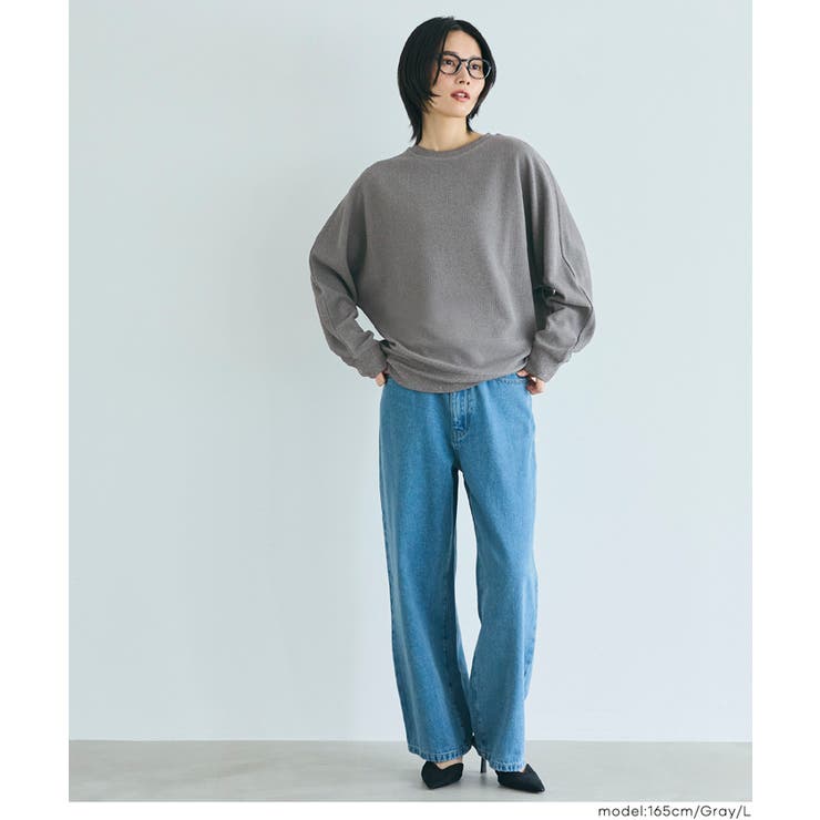 【速乾/イージーケア】ゆったり美シルエット。エンボスドルマントップス | coca | 詳細画像18 