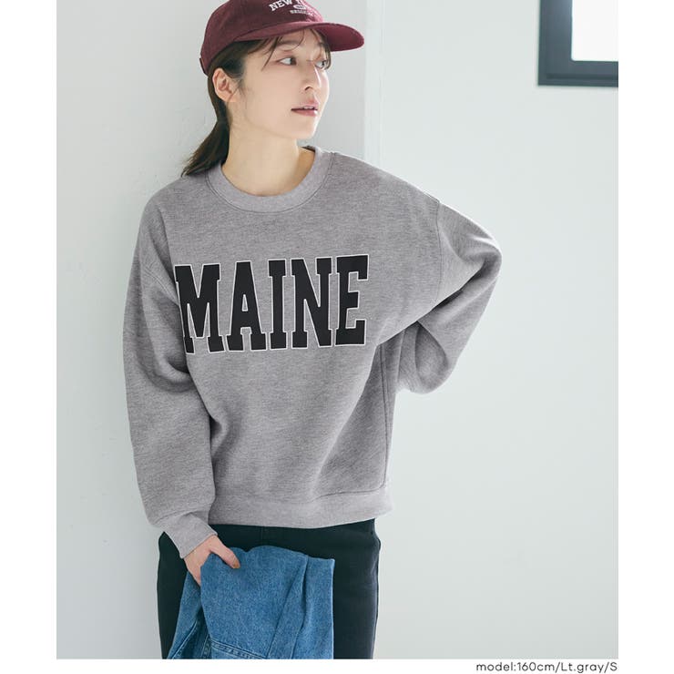 ［Lt.gray］ | ふんわり軽やか、暖かさとこなれ感のある裏起毛プリントスウェット | coca