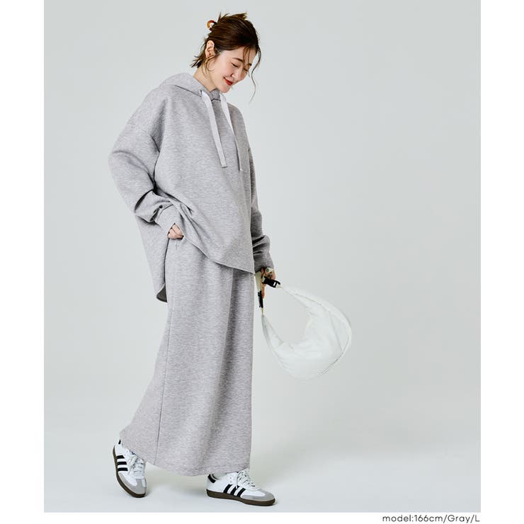 ［Gray］ | ソフトスウェットIラインスカート | coca